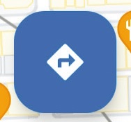 グーグルマップアプリの画面右下にある「ナビマーク」をタップ