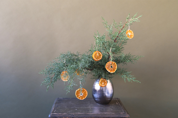 ドライオレンジを使った大人なクリスマスツリー