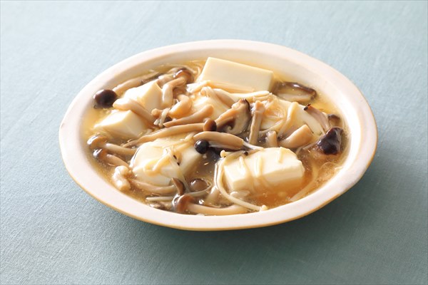 「おかずの素」活用レシピ1：豆腐のキノコあんかけ