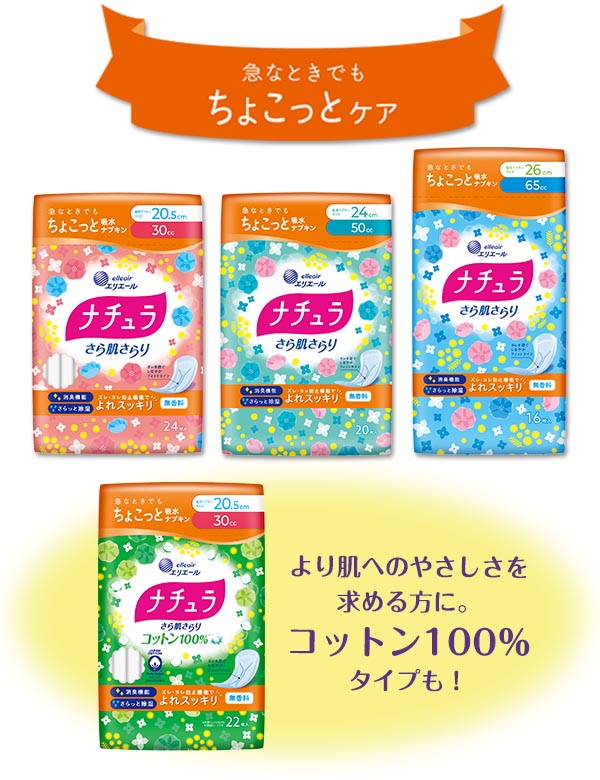 ナプキンタイプ「ちょこっとケア」のナチュラ