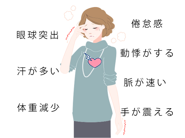 甲状腺機能亢進症（代表的な病気：バセドウ病）の症状
