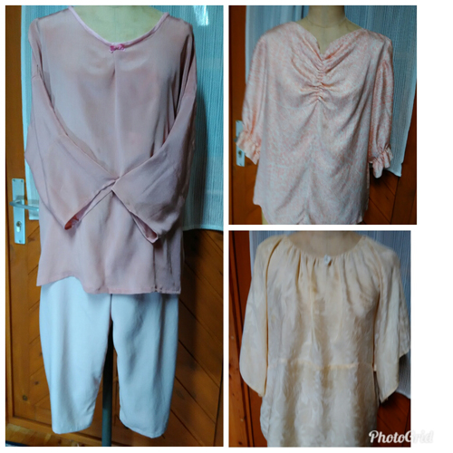 ハーフパンツと以前作ったブラウス。