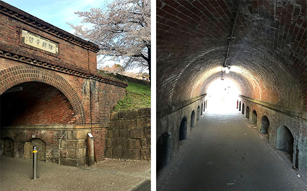 「ねじりまんぽ」と呼ばれる蹴上トンネル）（17-2写真・トンネル内は構造がよくわかる