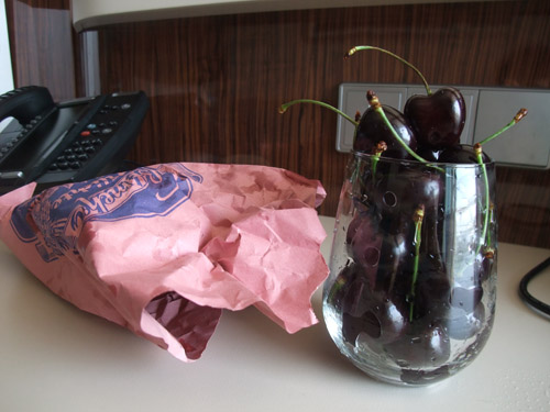 大粒でおいしいサクランボを堪能。