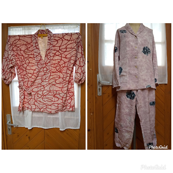 作務衣（写真左）とパジャマ（写真右）